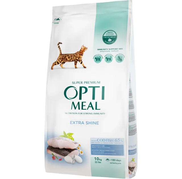 Сухий корм Optimeal для дорослих котів, з тріскою, 10 кг