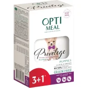 Набор влажного корма Optimeal для собак миниатюрных и малых пород, с телятиной и куриным филе, 85 г, 3+1