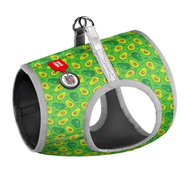 Шлея Waudog для собак, с рисунком Авокадо зеленый, размер XS4, 36-39 см, 26-28 см