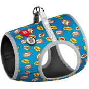 Шлея Waudog для собак, с рисунком ВАУ, голубой, размер S2, 46-50 см, 43-45 см