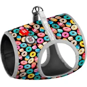 Шлея Waudog для собак, с рисунком Пончики, черный, размер XS1, 24-27 см, 18-20 см