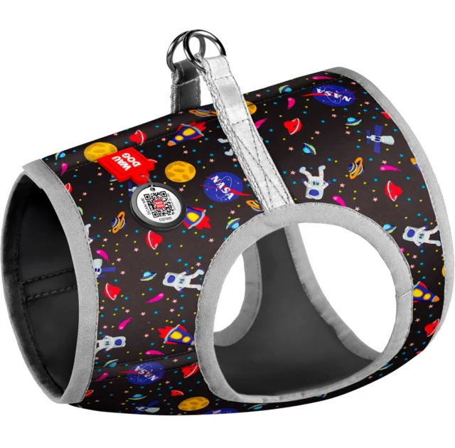 Шлея Waudog для собак, с рисунком NASA, разноцветный, размер XS1, 24-27 см, 18-20 см