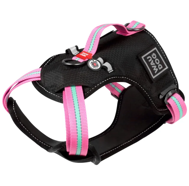 Шлея Waudog Nylon для собак, безпечна, рожевий, 25 мм, розмір XL, 60-95 см, 80-100 см