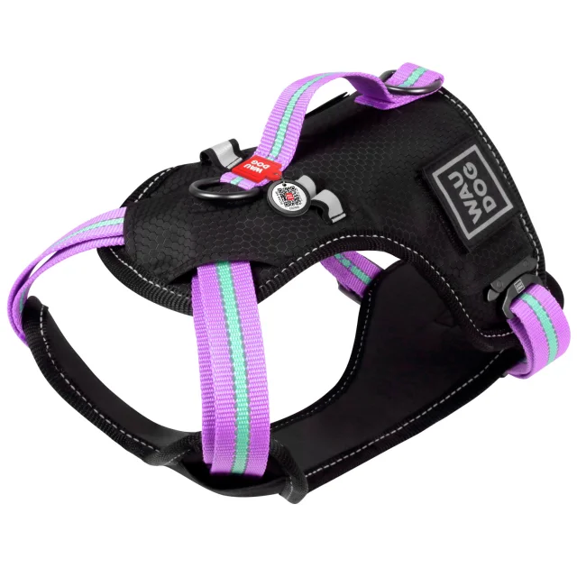 Шлея Waudog Nylon для собак, безпечна, фіолетовий, 25 мм, розмір XL, 60-95 см, 80-100 см