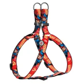 Шлея Waudog Nylon для собак, с QR паспортом, рисунок Супергерой, оранжевый, 25 мм, 60-90 см