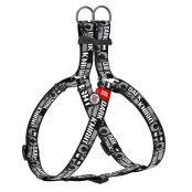 Шлея Waudog Nylon для собак, с QR паспортом, рисунок Темный рыцарь, серый, 20 мм, 50-80 см