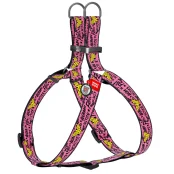 Шлея Waudog Nylon для собак, с QR паспортом, рисунок Чудо-женщина, розовый, 25 мм, 60-90 см