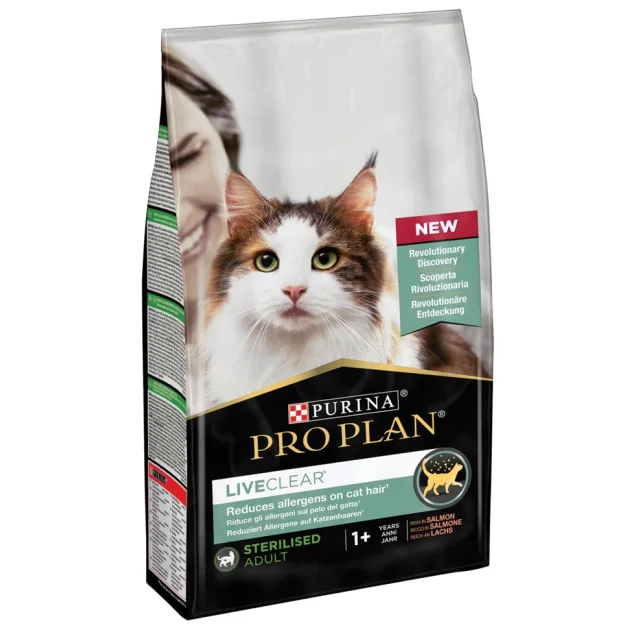 Сухой корм Purina Pro Plan LiveClear Sterilised для взрослых кошек, с лососем, 1.4 кг