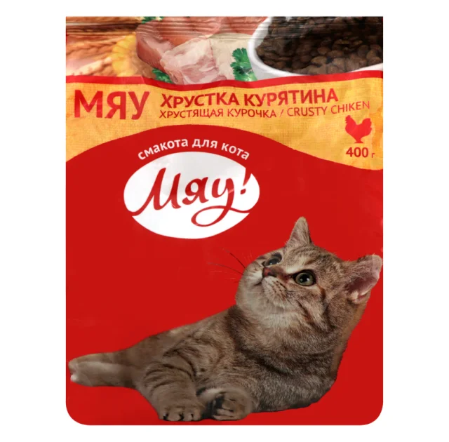 Сухий корм Мяу для котів, курячий, 400 г