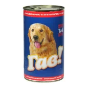 Консерва Гав для собак, с говядиной в аппетитном соусе, 1.24 кг