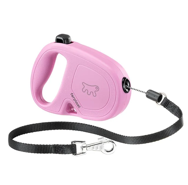 Рулетка-поводок Ferplast Flippy One Cord для собак, з шнуром, розмір S, рожевий, 14.7×3×10 см