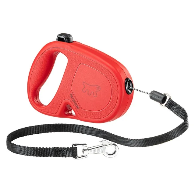 Рулетка-поводок Ferplast Flippy One Cord для собак, з шнуром, розмір S, червоний, 14.7×3×10 см