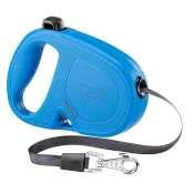 Рулетка-поводок Ferplast Flippy One Tape для собак, зі стрічкою, розмір S, блакитний, 14.7×3×10 см