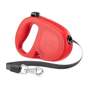 Рулетка-поводок Ferplast Flippy One Tape для собак, зі стрічкою, розмір M, червоний, 16×3.4×11 см