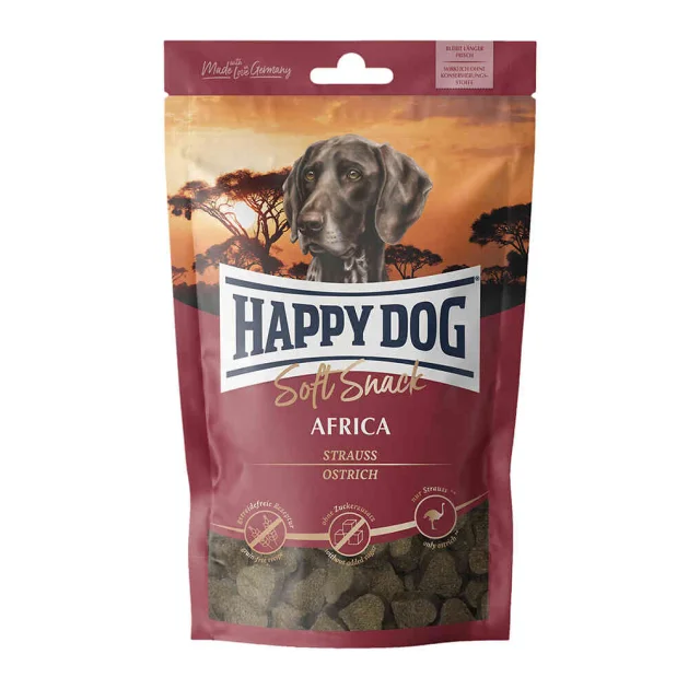 Ласощі Happy Dog SoftSnack Africa для собак, зі страусом і картоплею, 100 г