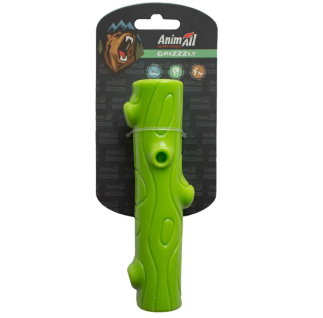 Игрушка AnimAll GrizZzly хрустящая палочка, зеленая