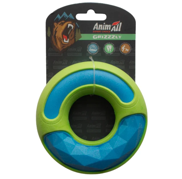 Игрушка AnimAll GrizZzly двойное кольцо, голубовато-зеленая