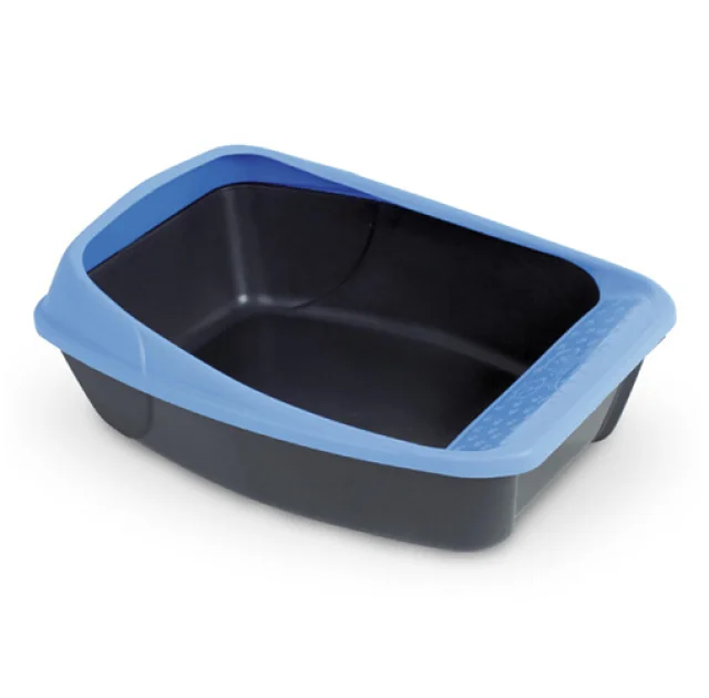 Туалет MPS Virgo для котів, з рамкою, чорно-синій, 52×39×20 см