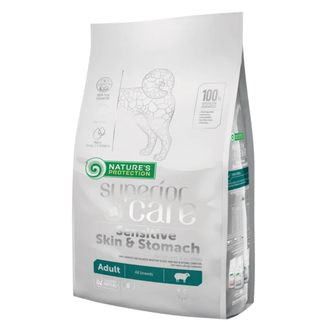 Сухий корм Nature's Protection Sensitive Skin & Stomach Adult для собак з чутливим травленням, 10 кг