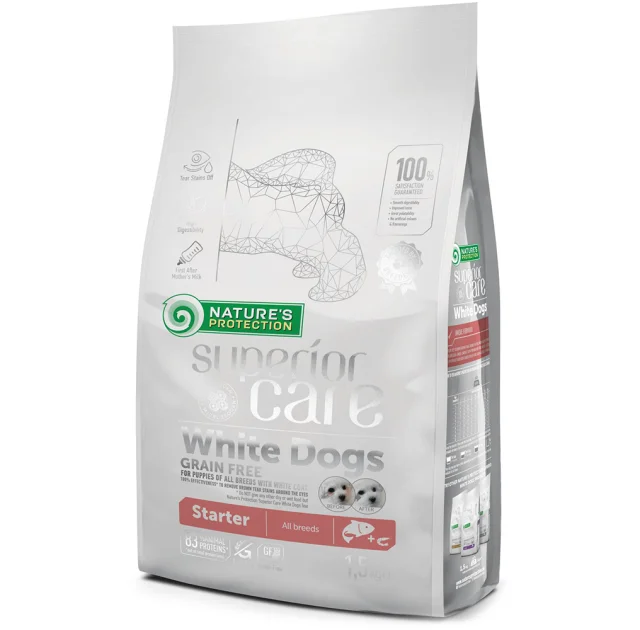 Сухий корм Nature's Protection White Grain Free Starter для цуценят, гіпоалергенний, 1.5 кг