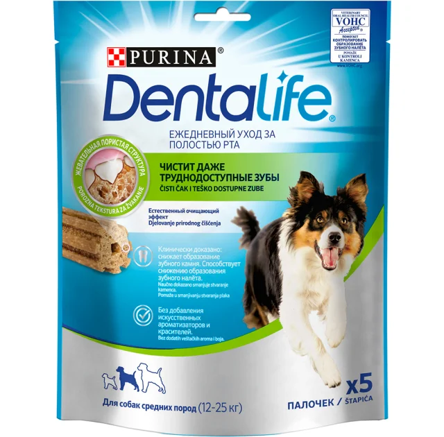 Ласощі Purina DentaLife Medium для підтримки здоров'я порожнини рота собак середніх порід, 115 г