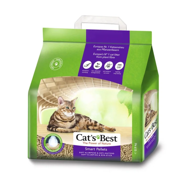 Деревний наповнювач Cat's Best Smart Pellets для котячого туалету, 2.5 кг (5 л)