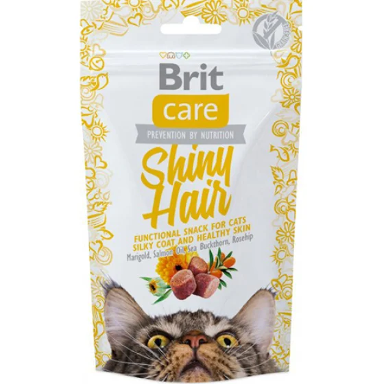 Лакомство Brit Care Shiny Hair для ухода за кожей и шерстью кошек