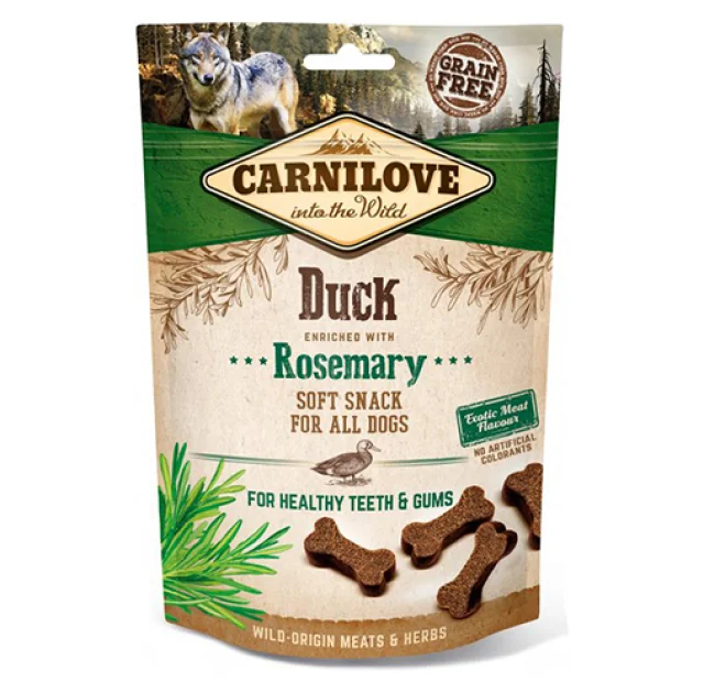 Лакомство Carnilove Dog Semi Moist, для собак, утка, розмарин, 200 г