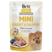 Влажный корм Brit Care Mini pouch, для собак, филе кролика и лосося в соусе, 85 г