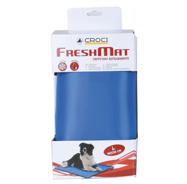 Охлаждающий коврик Croci Tappetino Refrigerante FreshMat для собак, синий, 90×50 см