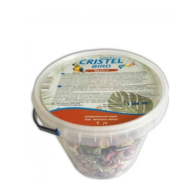 Корм Big parrot "Natural Line Plus" для больших попугаев, 400 г, ведро 1 л