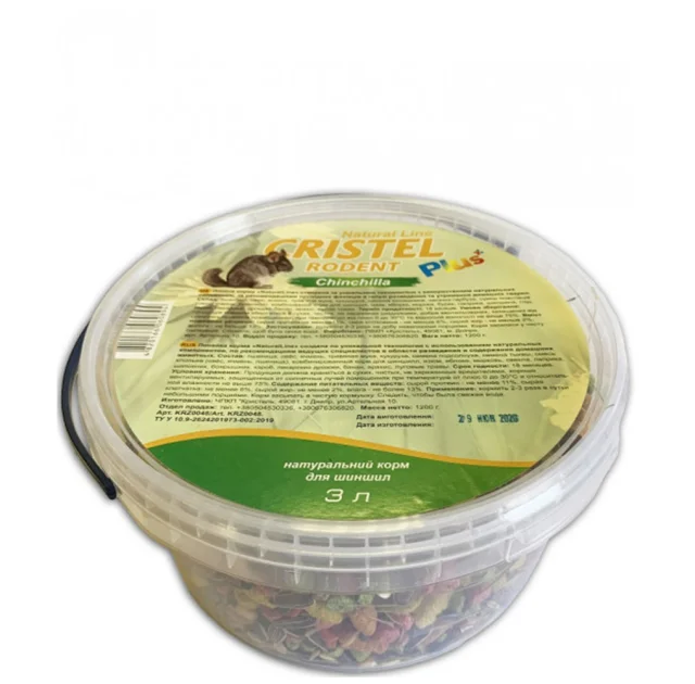 Корм Chinchilla "Natural Line Plus" для шиншил, 1.2 кг, відро 3 л