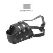 Намордник Cristel для собак, кожаный, "Доберман, Овчарка", серый