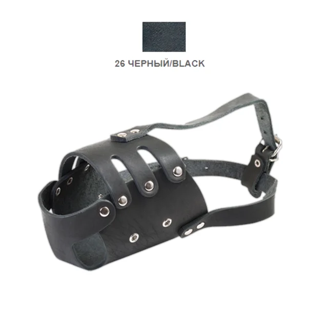 Намордник Cristel для собак, кожаный, "Доберман, Овчарка", чёрный