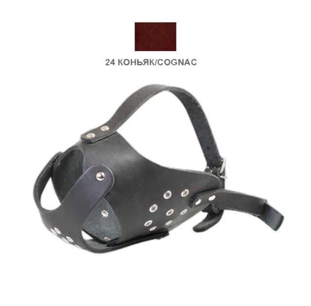 Намордник Cristel для собак, кожаный, "питбультерьер-2", коньяк