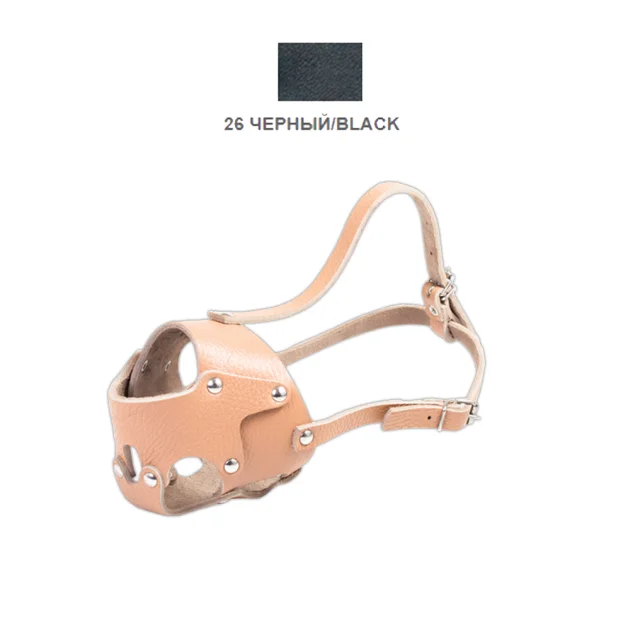 Намордник Cristel для собак, кожаный, "Спаниель", чёрный