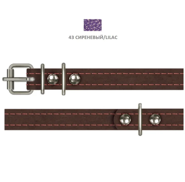 Нашийник Cristel для собак, лакована шкіра зеніт, з 2-х частин, 14 мм / 27-35 см, бузковий