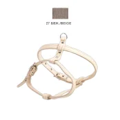 Шлейка Cristel для собак, кожа зенит, "пикинеса", 14 мм / 30-40 см / 38-48 см, бежевый
