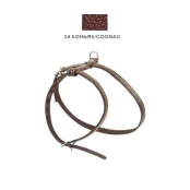 Шлейка Cristel для собак, кожа зенит, лакированная, прошитая, 10 мм / 29-35 см / 37-47 см, коньяк