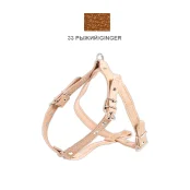 Шлейка Cristel для собак, кожа зенит, лакированная, прошитая, с нагрудником, 16 мм / 32-48 см / 50-58 см, рыжий