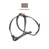 Шлейка Cristel для собак, кожа зенит, прошитая, 12 мм / 32 см / 38-48 см, бежевый