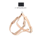 Шлейка Cristel для собак, кожа зенит, прошитая, с нагрудником, 16 мм / 32-48 см / 50-58 см, чёрный