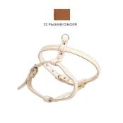 Шлейка Cristel для собак, кожаная, "пикинеса", 14 мм / 30-40 см / 38-48 см, рыжий