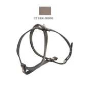 Шлейка Cristel для собак, кожаная, прошитая, 12 мм / 32 см / 38-48 см, бежевый