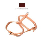 Шлейка Cristel для собак, кожаная, прошитая, 18 мм / 40-50 см / 50-60 см, коньяк