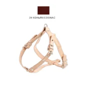 Шлейка Cristel для собак, кожаная, прошитая, с нагрудником, 16 мм / 32-48 см / 50-58 см, коньяк