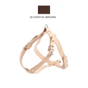 Шлейка Cristel для собак, кожаная, прошитая, с нагрудником, 16 мм / 32-48 см / 50-58 см, коричневый