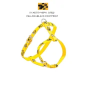 Шлейка Cristel для собак, нейлон, узор "чёрный след", 15 мм / 24-34 см / 45-55 см, жёлтый