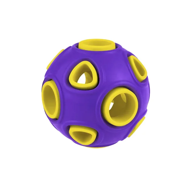 Игрушка BronzeDog Jumble airball, для собак, с ароматом ванили, фиолетово-жёлтый, 5 см