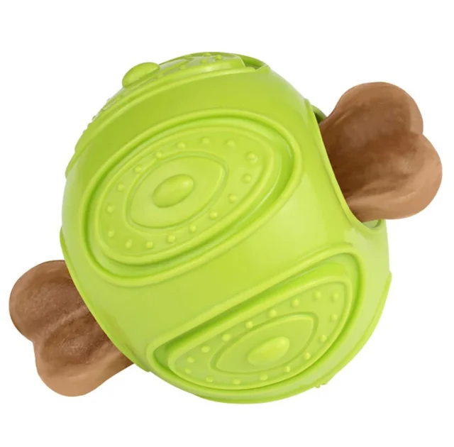 Іграшка-м'яч для собак BronzeDog Smart Ball IQ, мотиваційна, салатовий 7×9 см